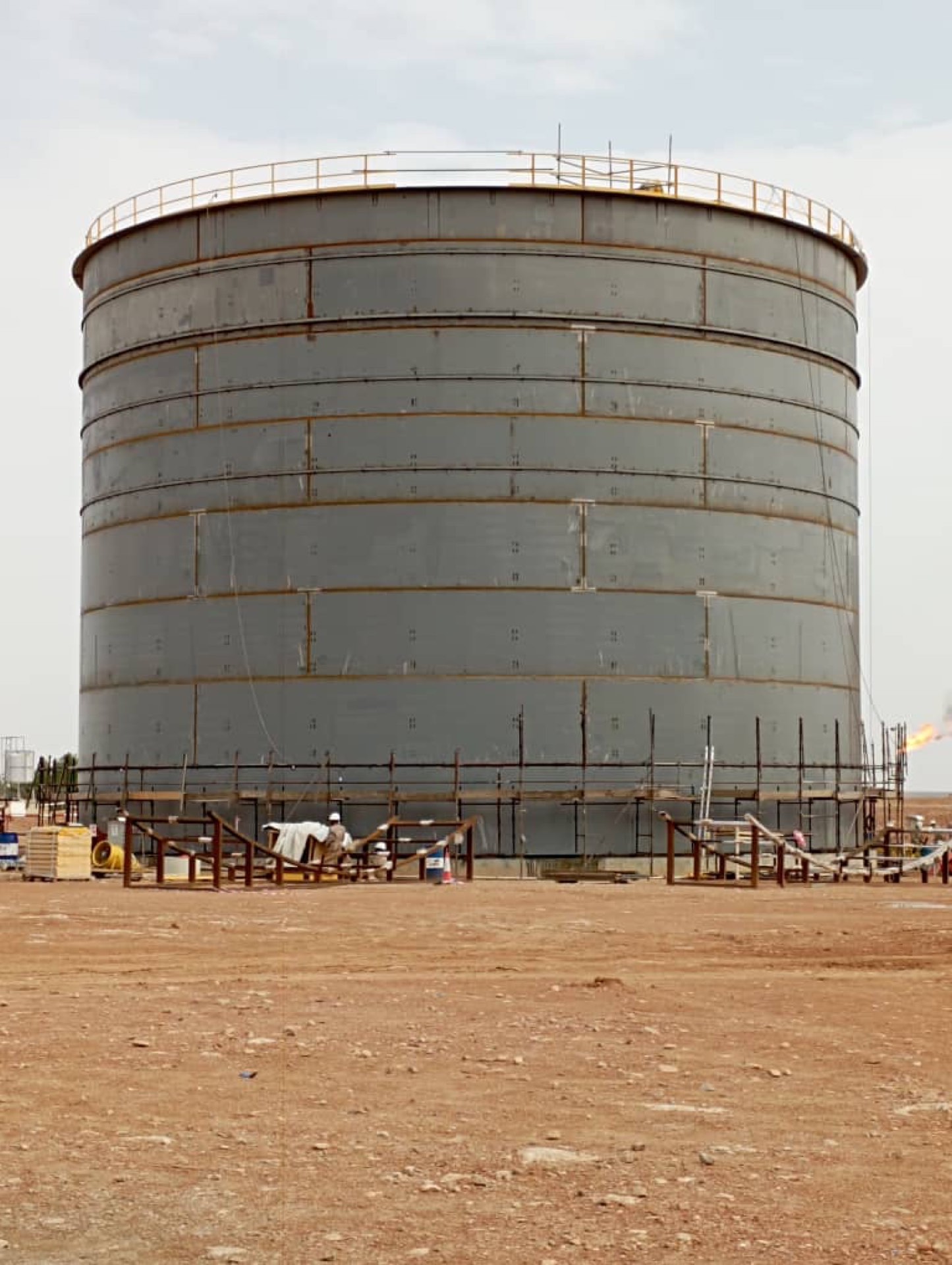 completed tank, desert site